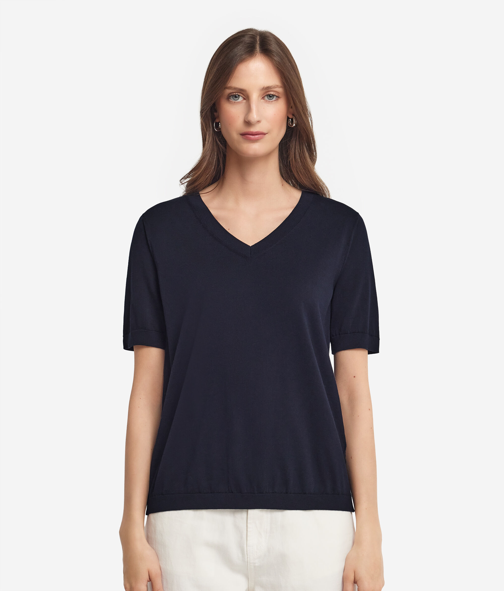 T-Shirt Scollo V Cotone Fresh