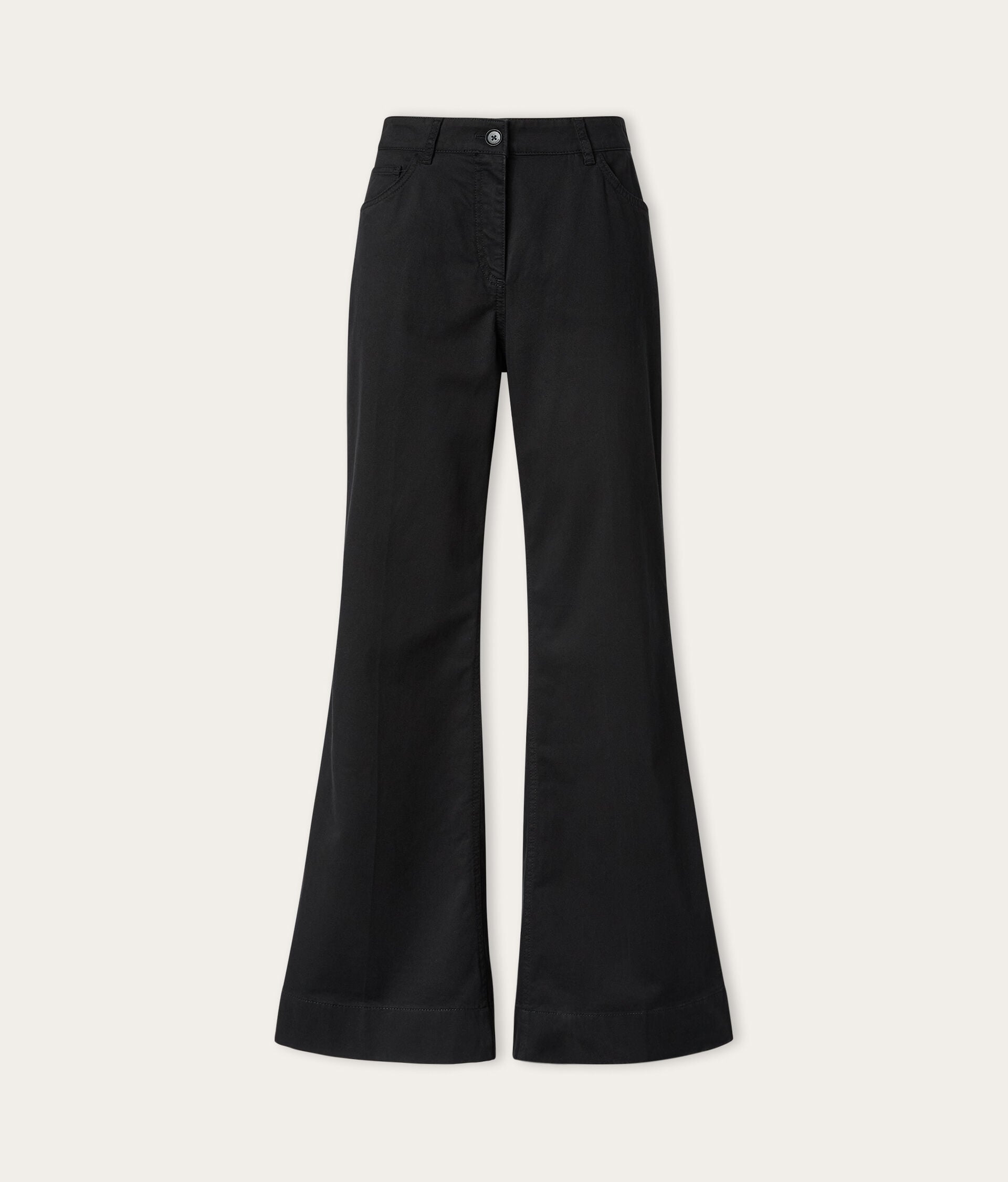 Flared trousers in cashmere cotton