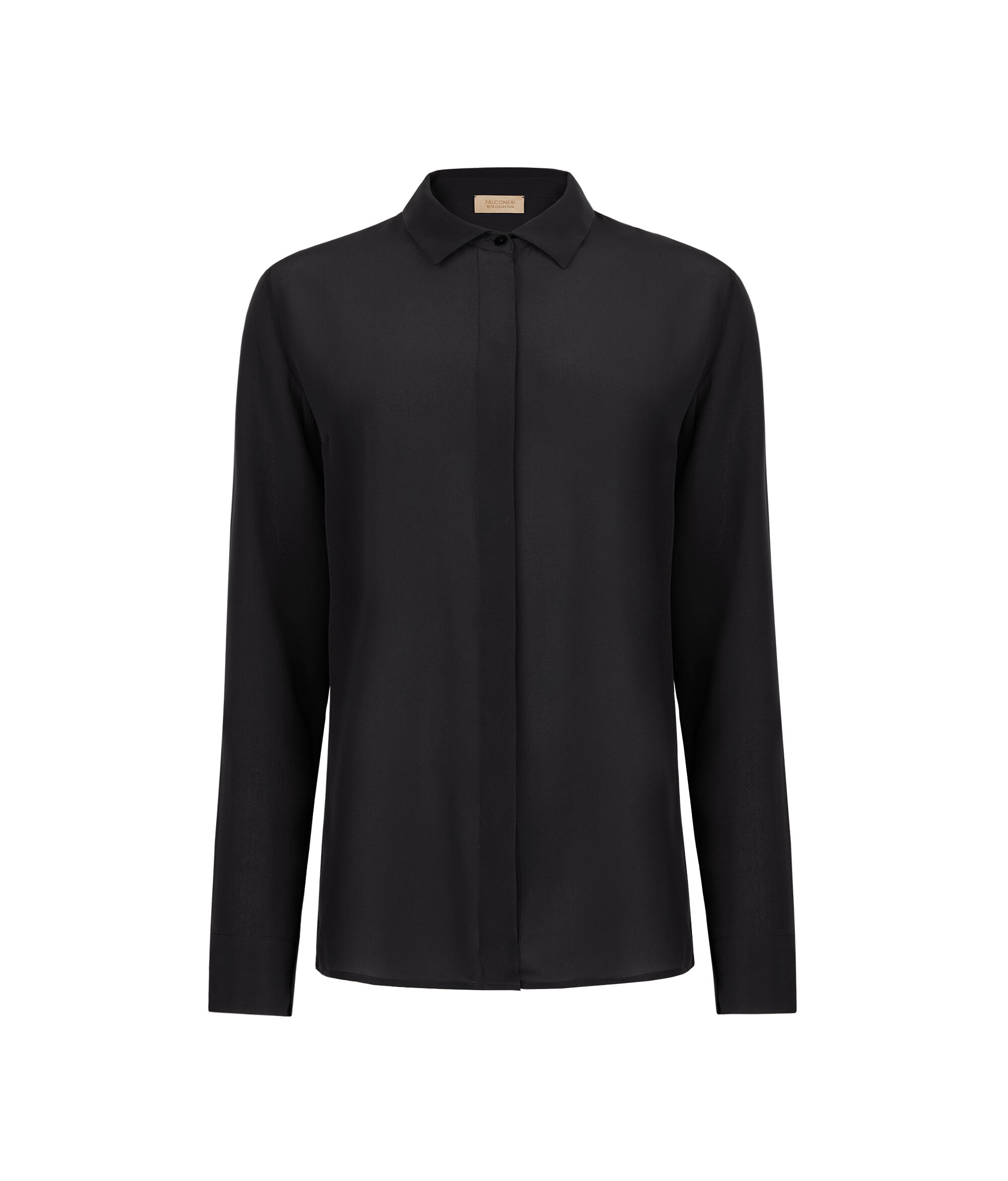 Hemdbluse mit Kragen aus Seide