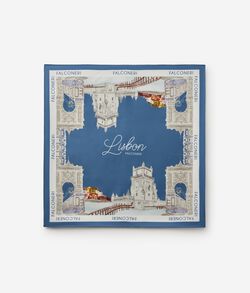 Платок «Города» из шелка