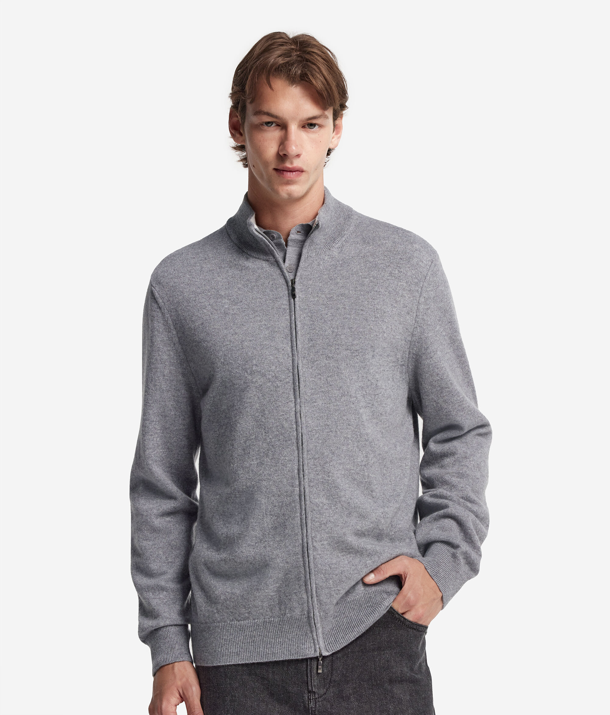 Gilet homme à fermeture éclair en cachemire ultra-doux
