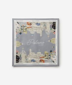 Платок «Города» из шелка