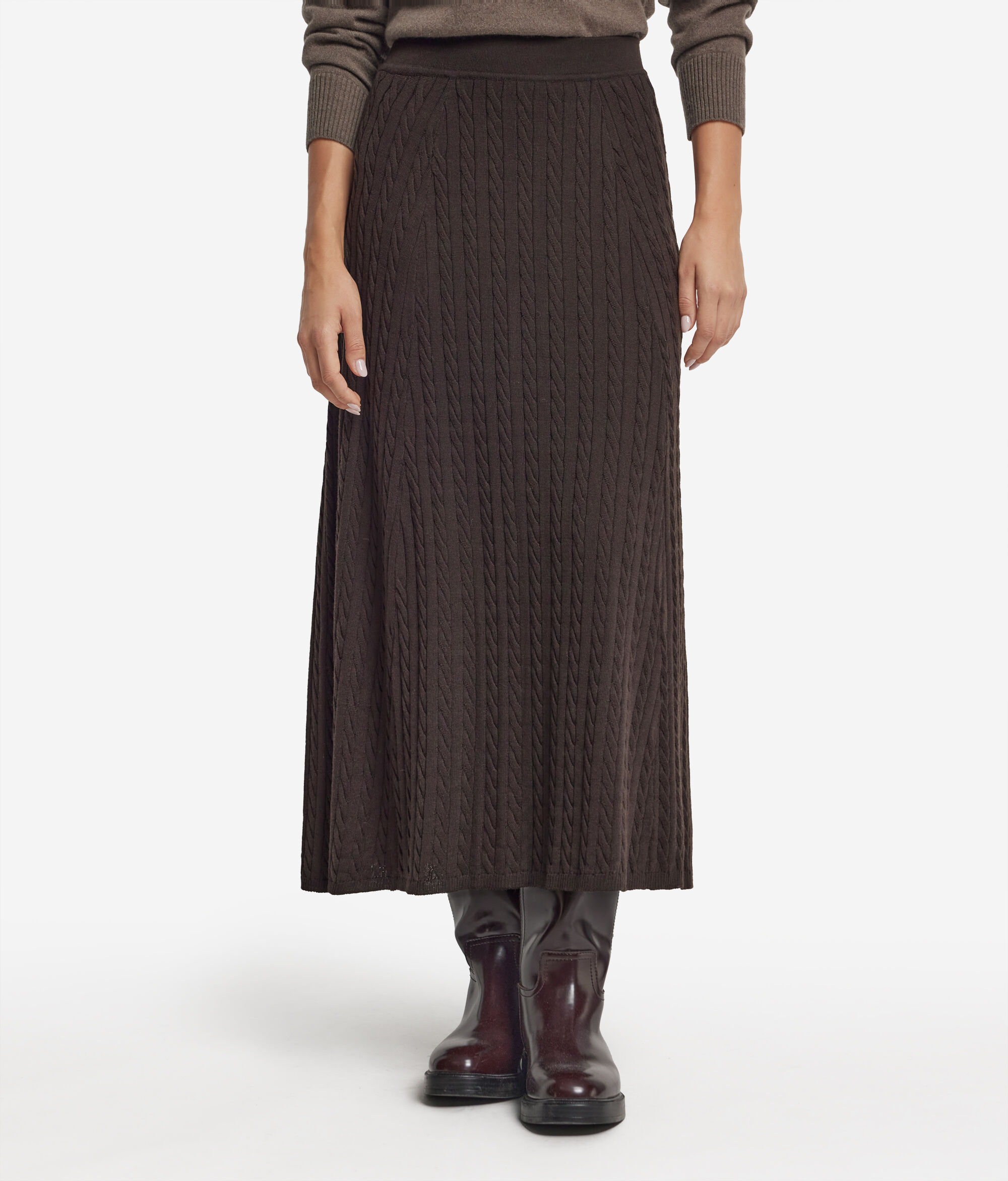 Юбка из шерсти с косами