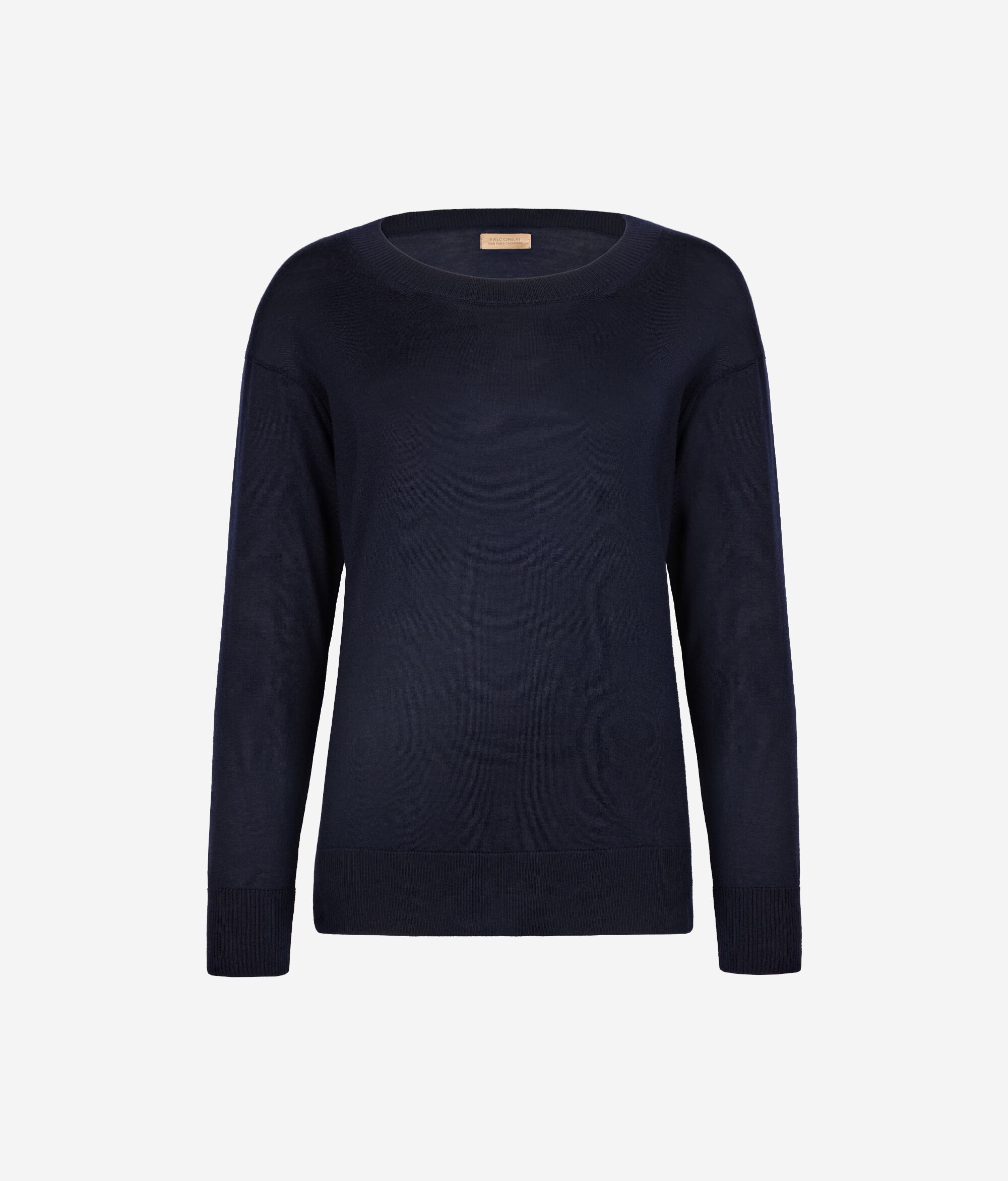 Round-Neck Cashmere Jumper with Slits