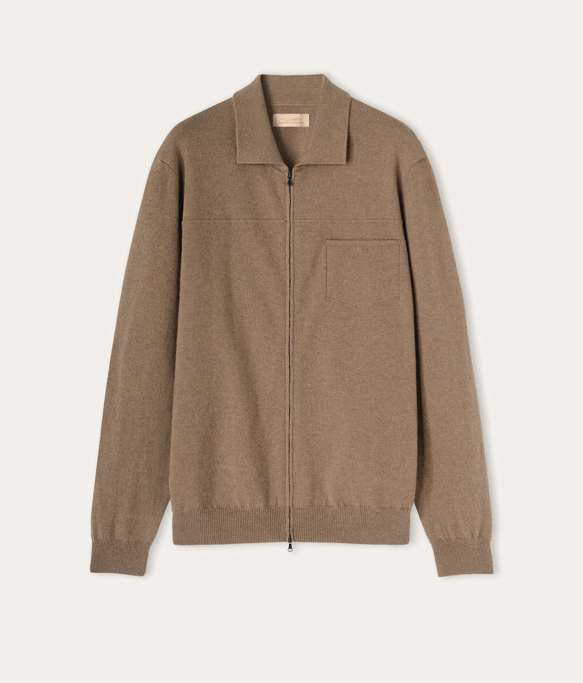 Camicia con zip in cashmere