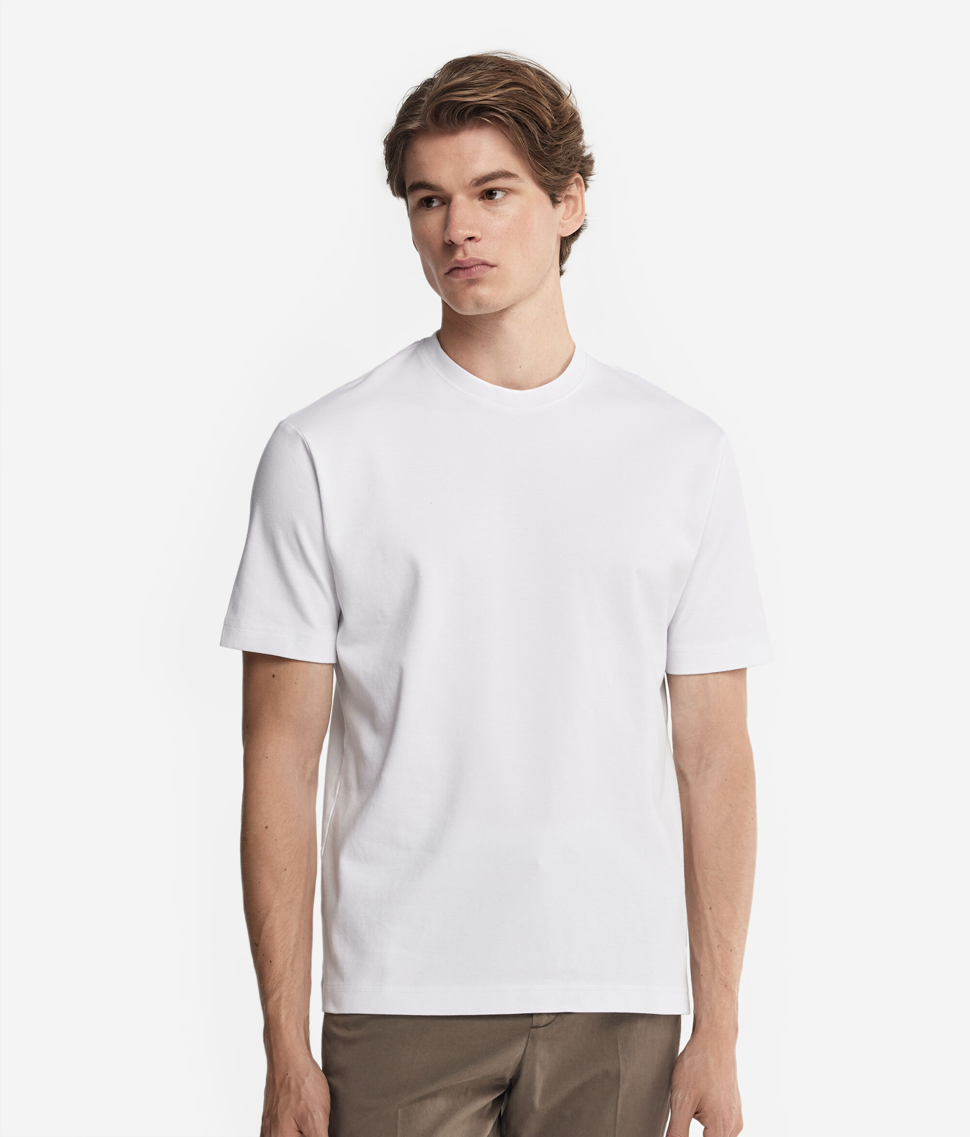 T-shirt z okrągłym dekoltem z bawełnianego dżerseju