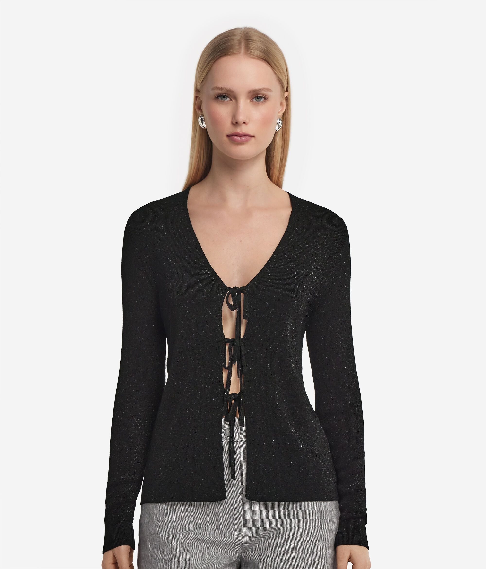 Gilet en lamé à lacets