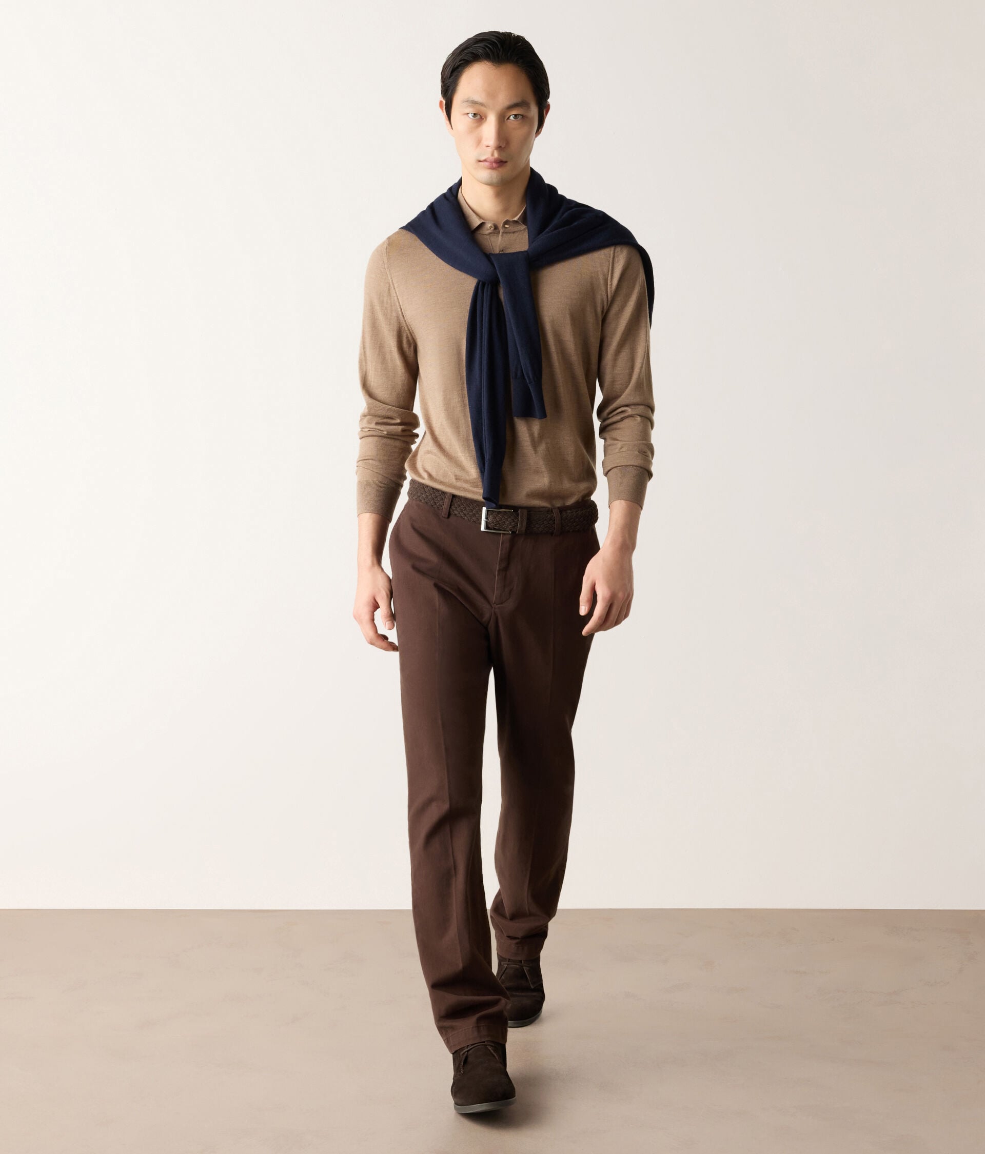 Pantalon en coton et cachemire