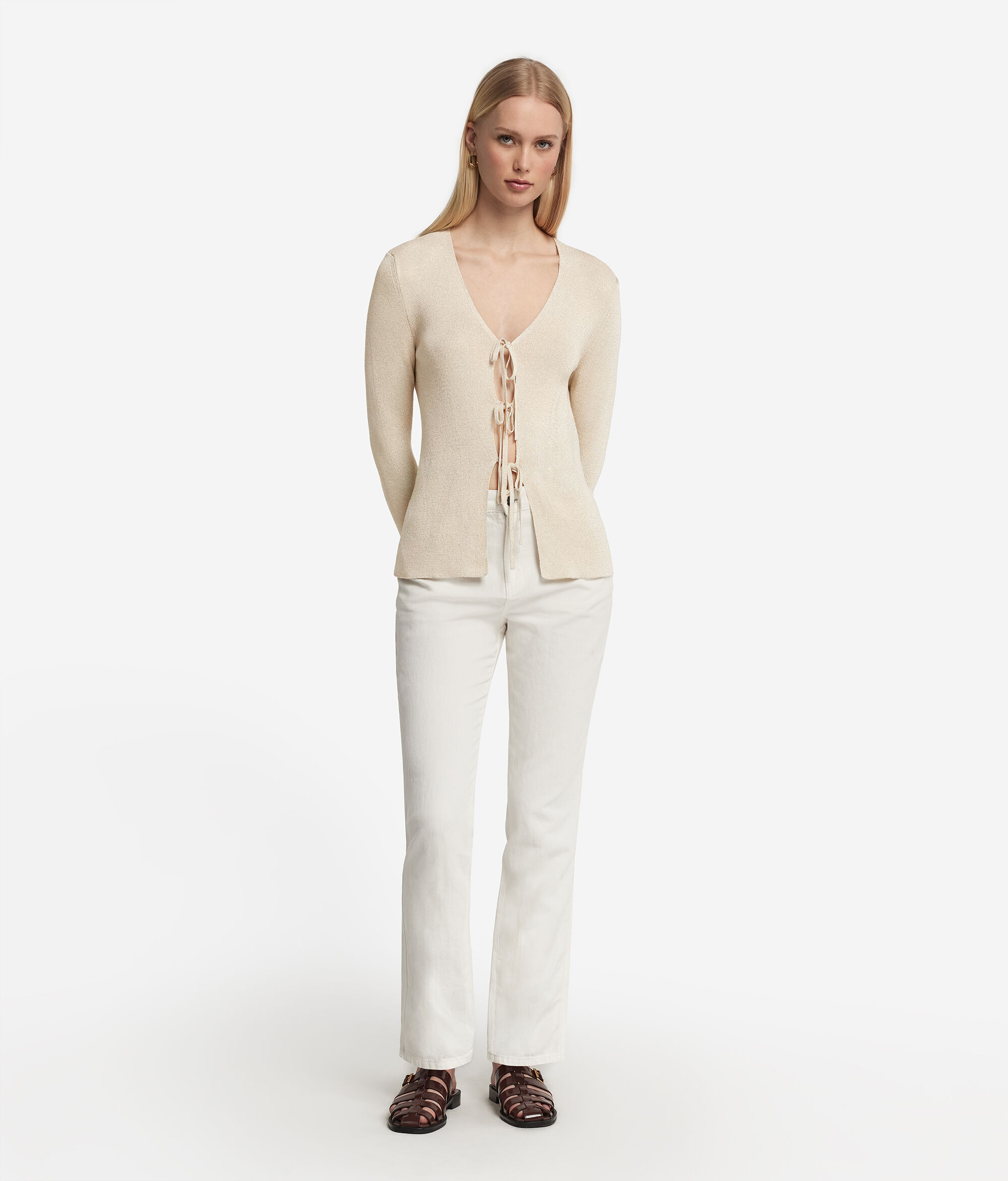 Gilet en lamé à lacets