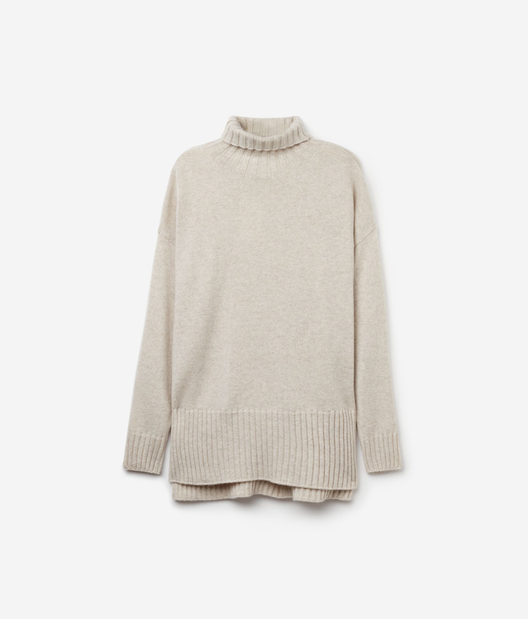 Jersey maxi de cuello vuelto de cashmere ultrasoft