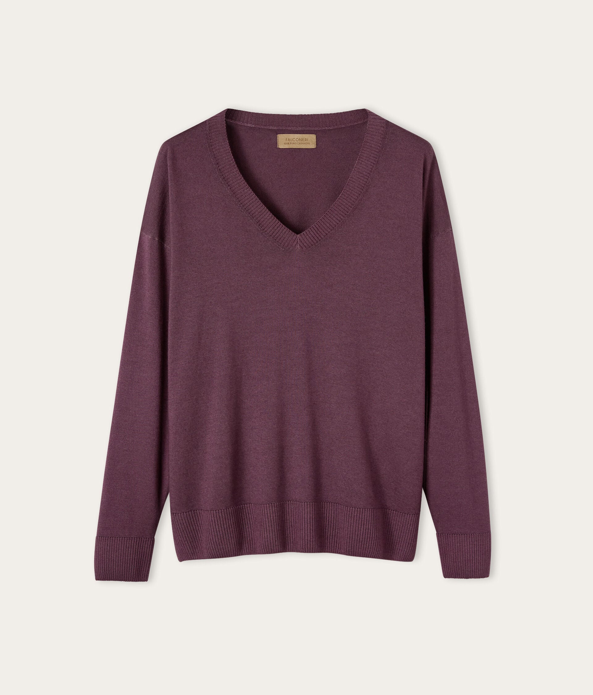 V-Neck Cashmere Jumper with Slits