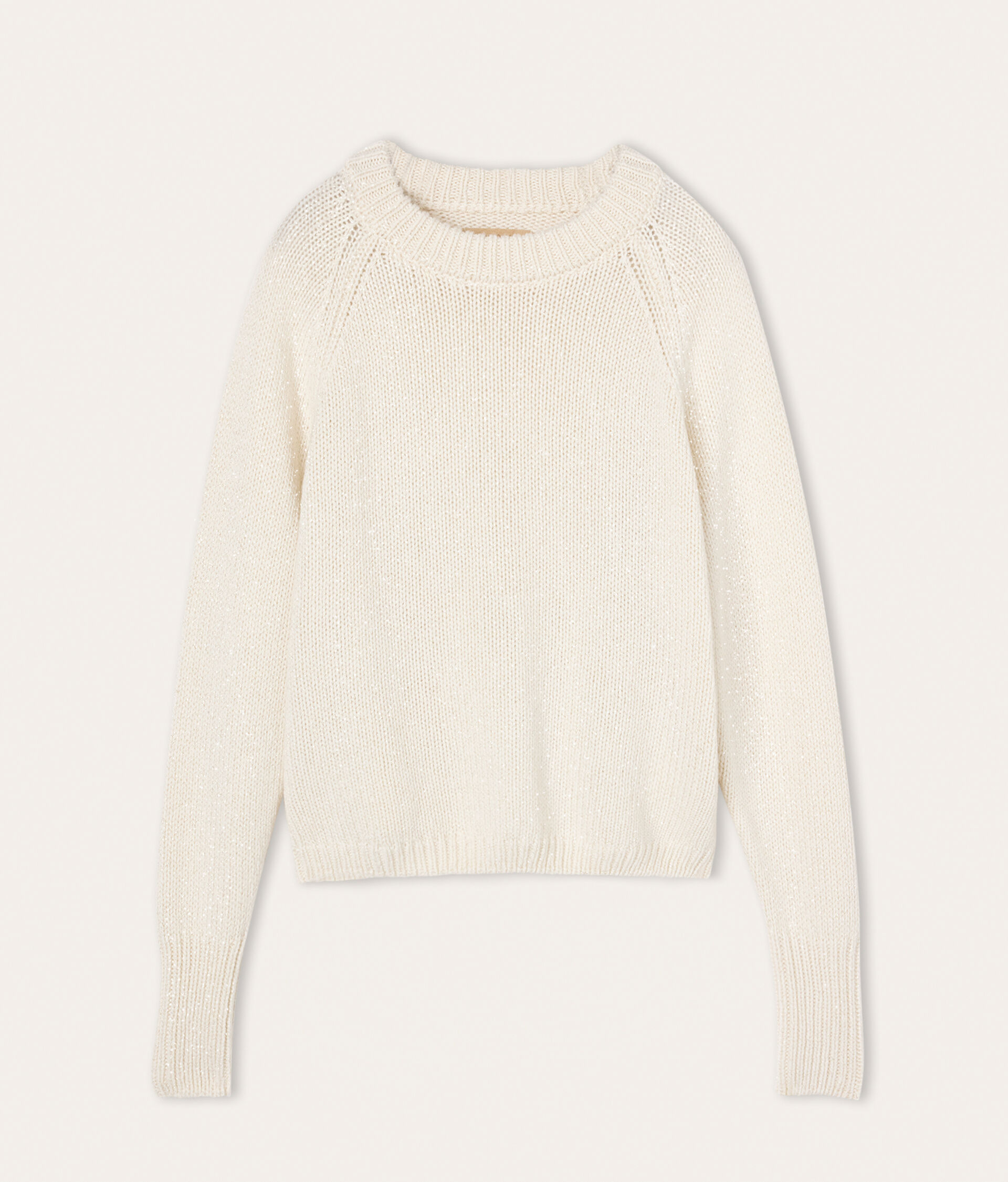 Girocollo in cashmere tricot lamè