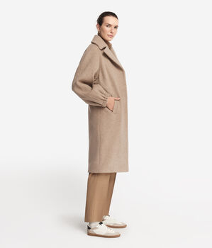Cashmere Coat with Gathered Sleeves