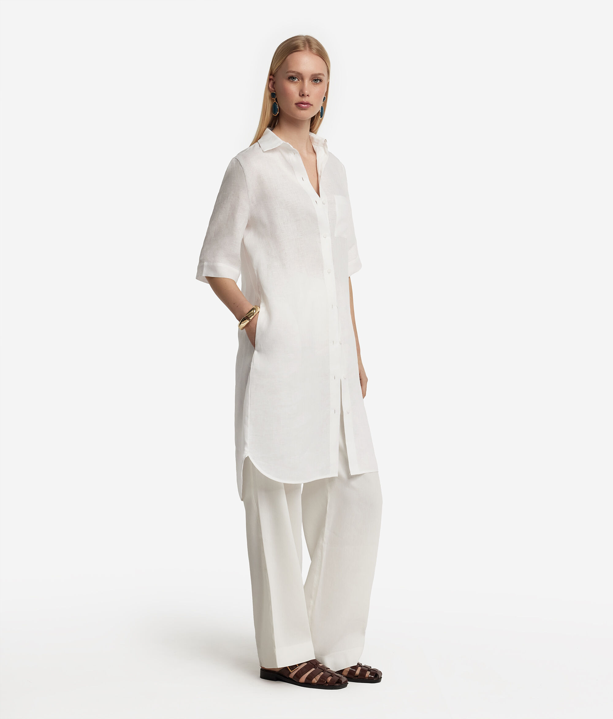 Linen shirtdress