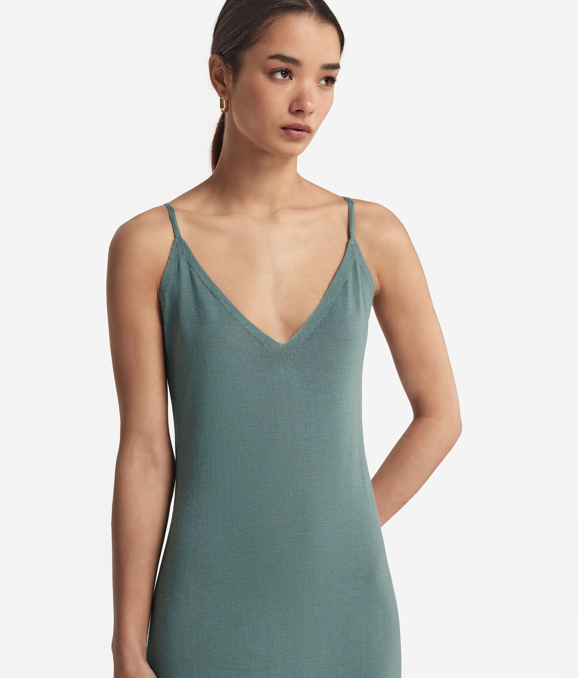 Vestido com Efeito Saiote em Ultrafine Cashmere