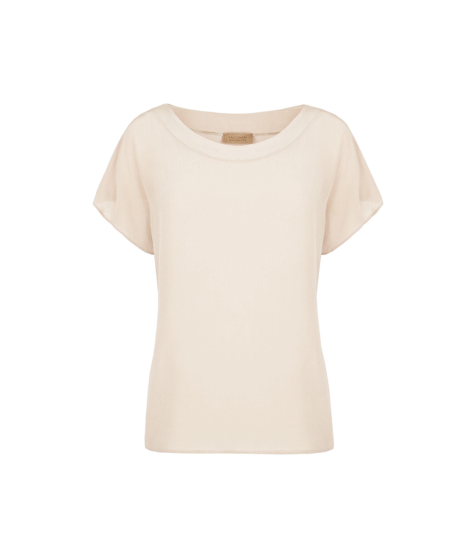 T-shirt Scollo Barchetta in Seta e Modal