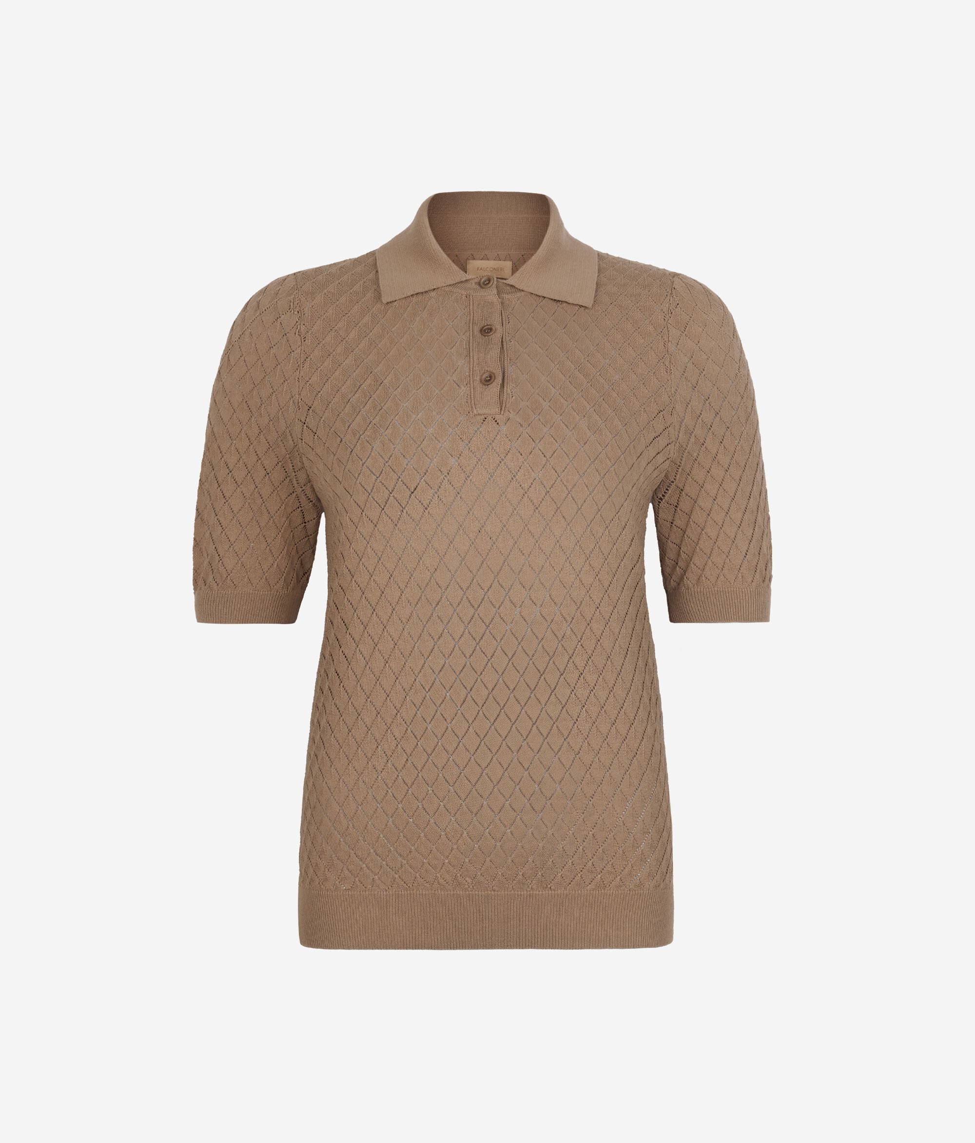 Poloshirt mit Rauten-Lochmuster