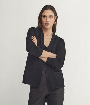 Zweifarbig gesprenkelte Jacke