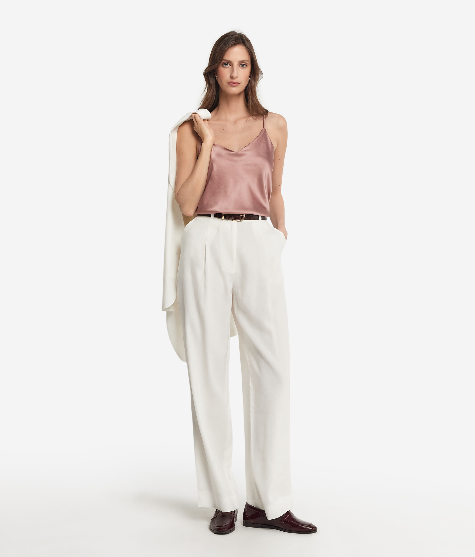 Silk Satin Camisole with Spaghetti Straps