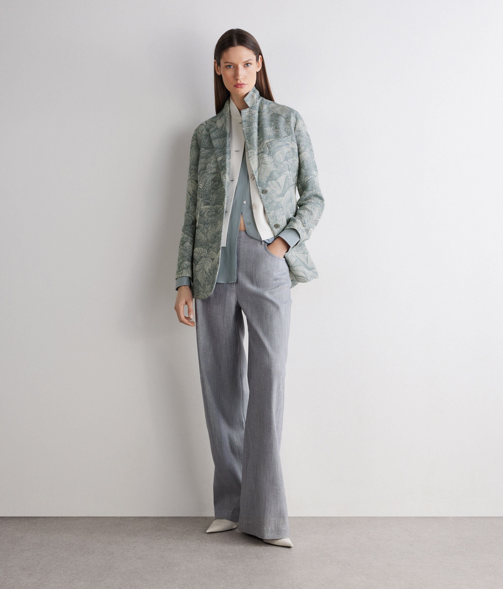 Oversized jacquard jacket