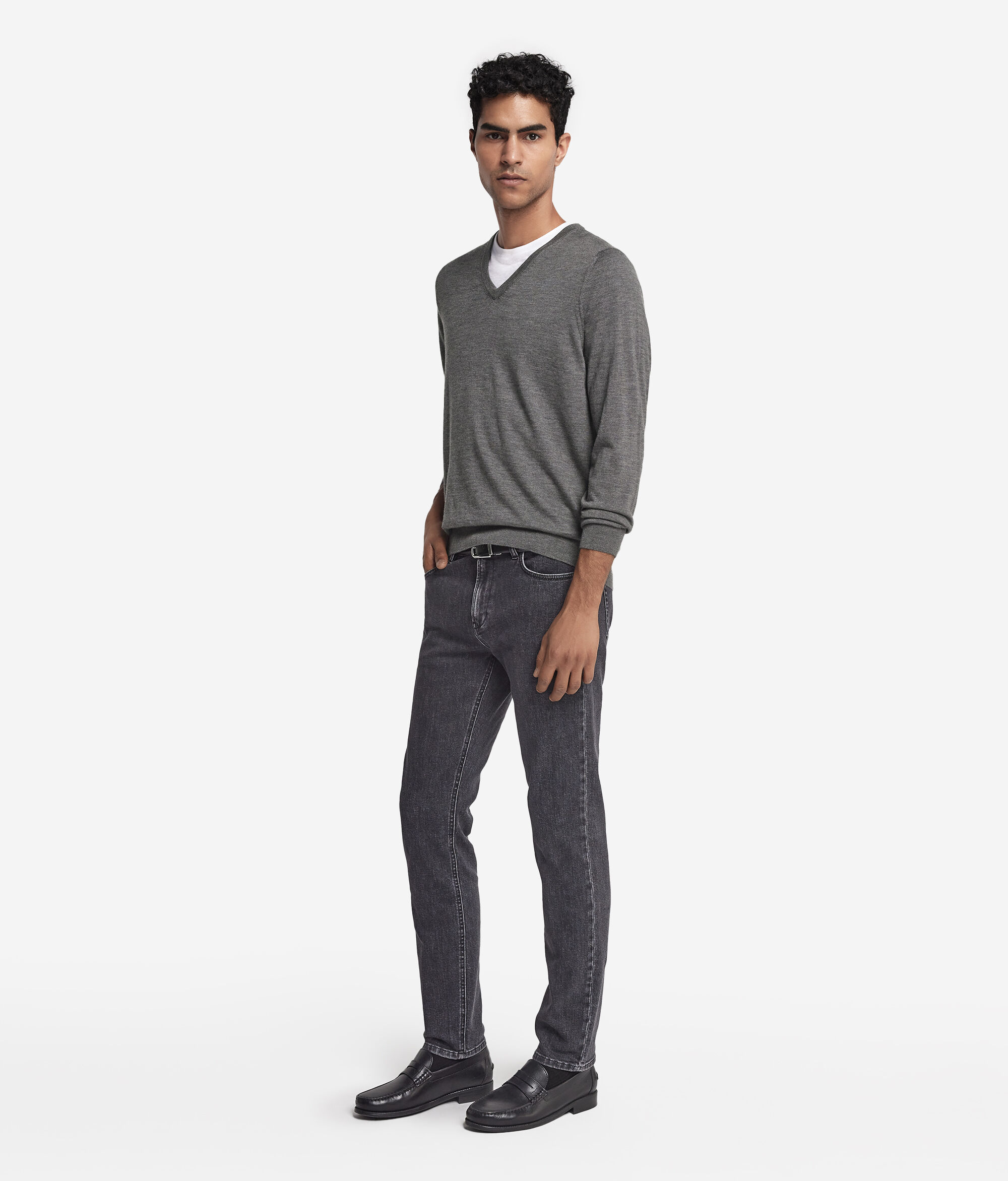 Herren-Pullover mit V-Ausschnitt aus Kaschmir Ultrafine