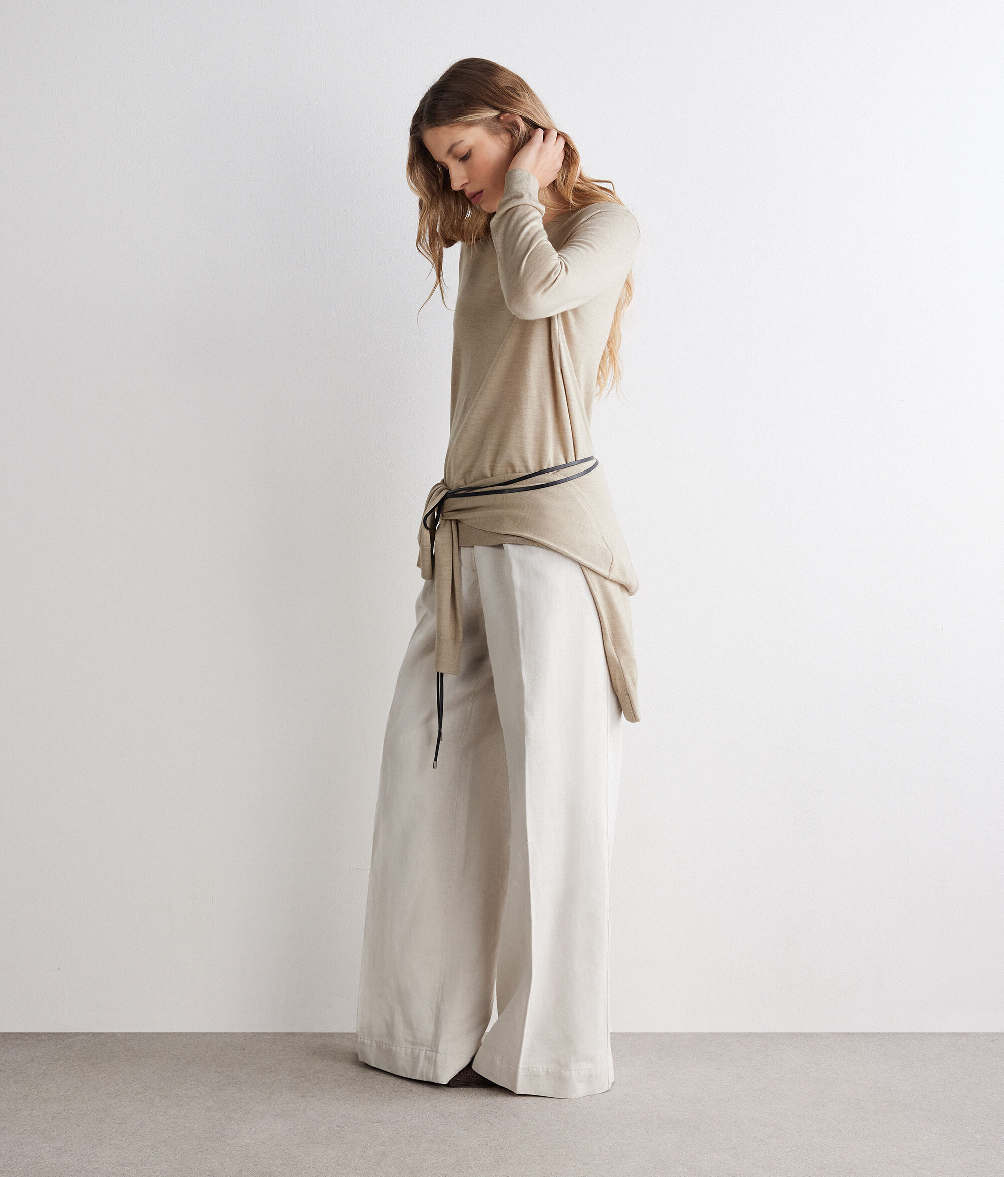 Jersey de cuello redondo en cashmere Ultrafine