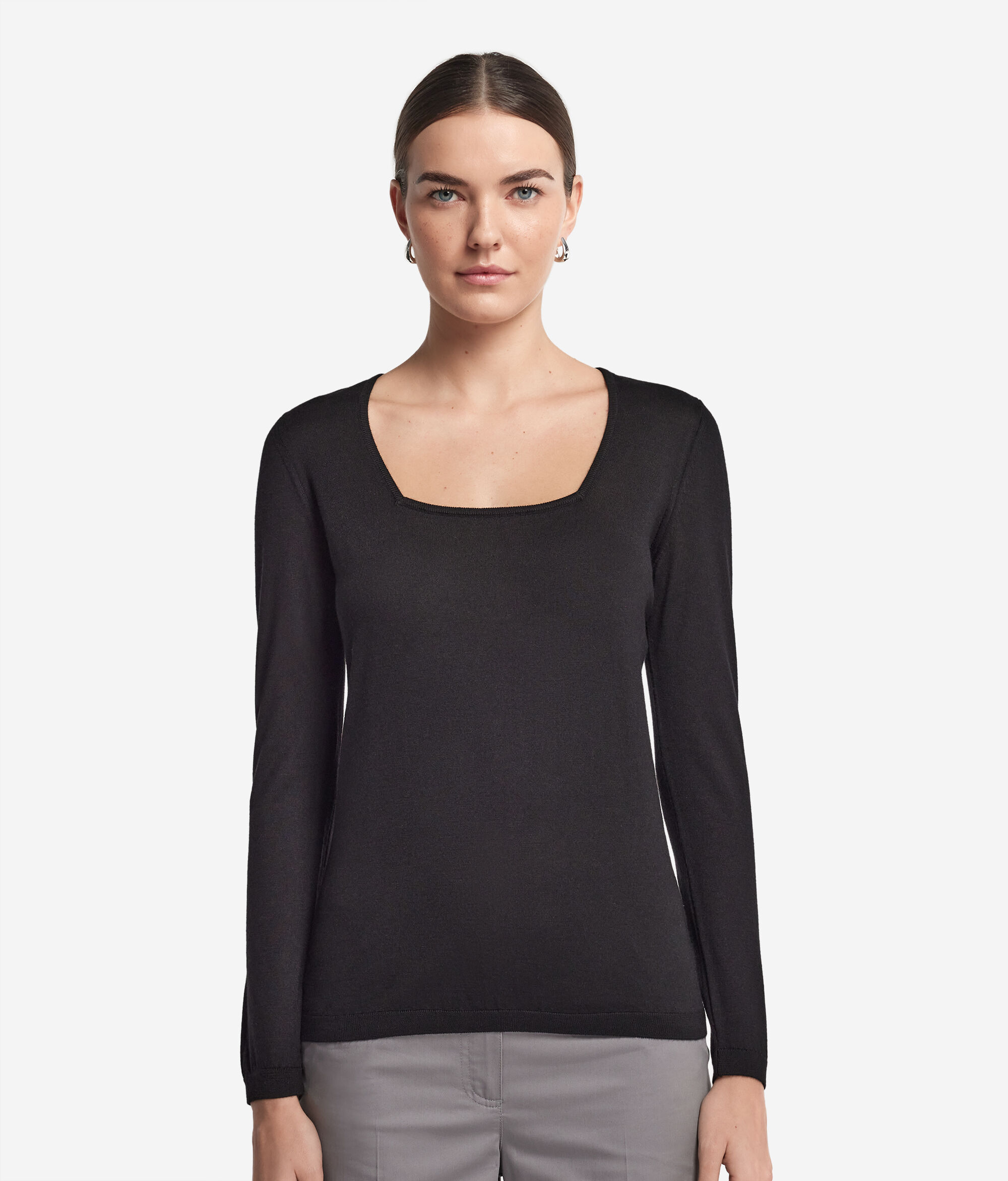 Ultrafine Cashmere Square Neck Jumper