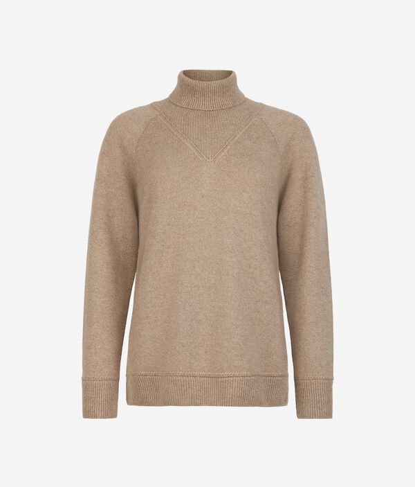 Водолазка из ультрамягкого неокрашенного кашемира с узором «косичка»