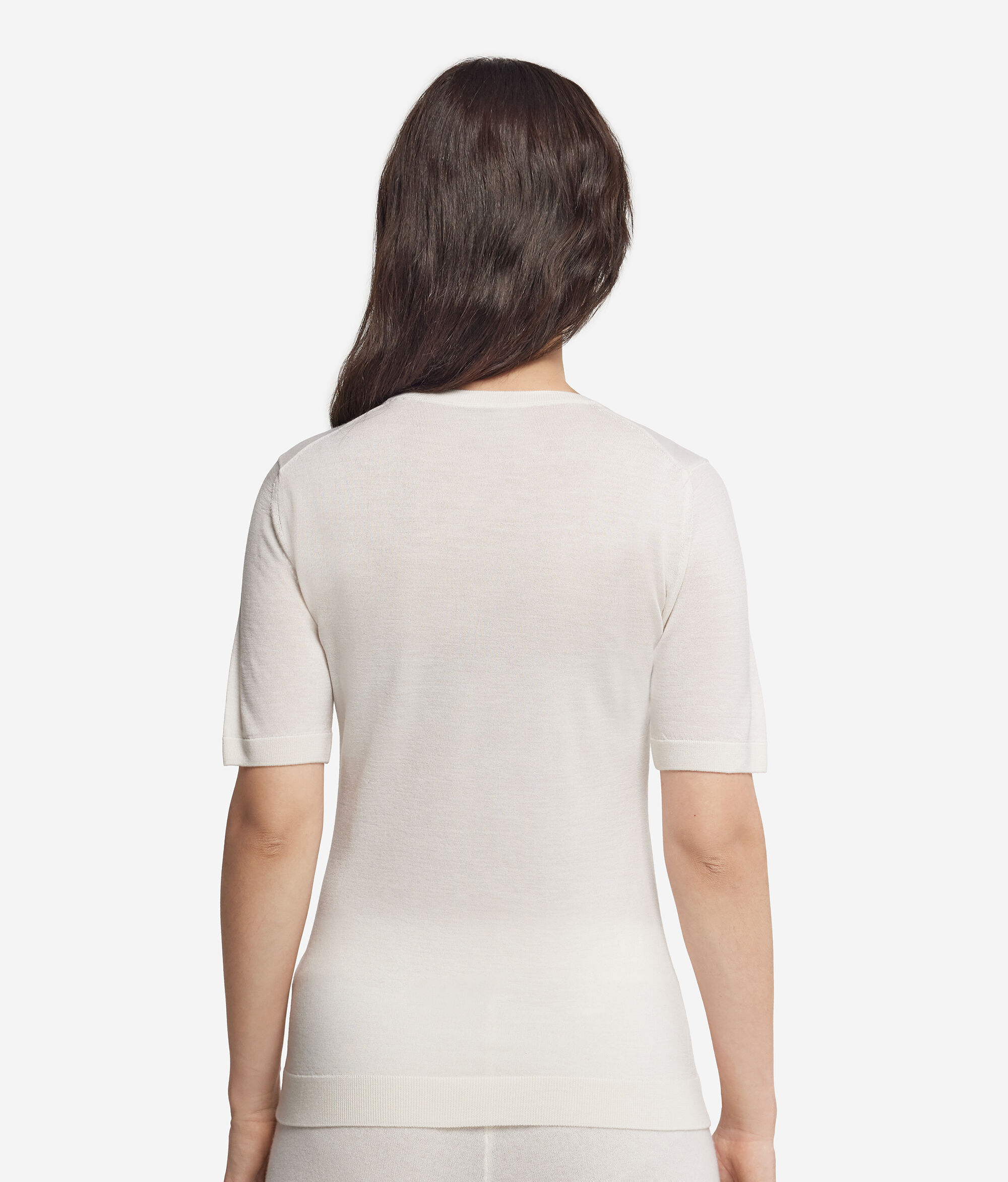 Short-Sleeved Round-Neck Ultrafine Cashmere Top