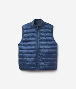 Ultrafine Cashmere Reversible Down Vest with Rhinestones
