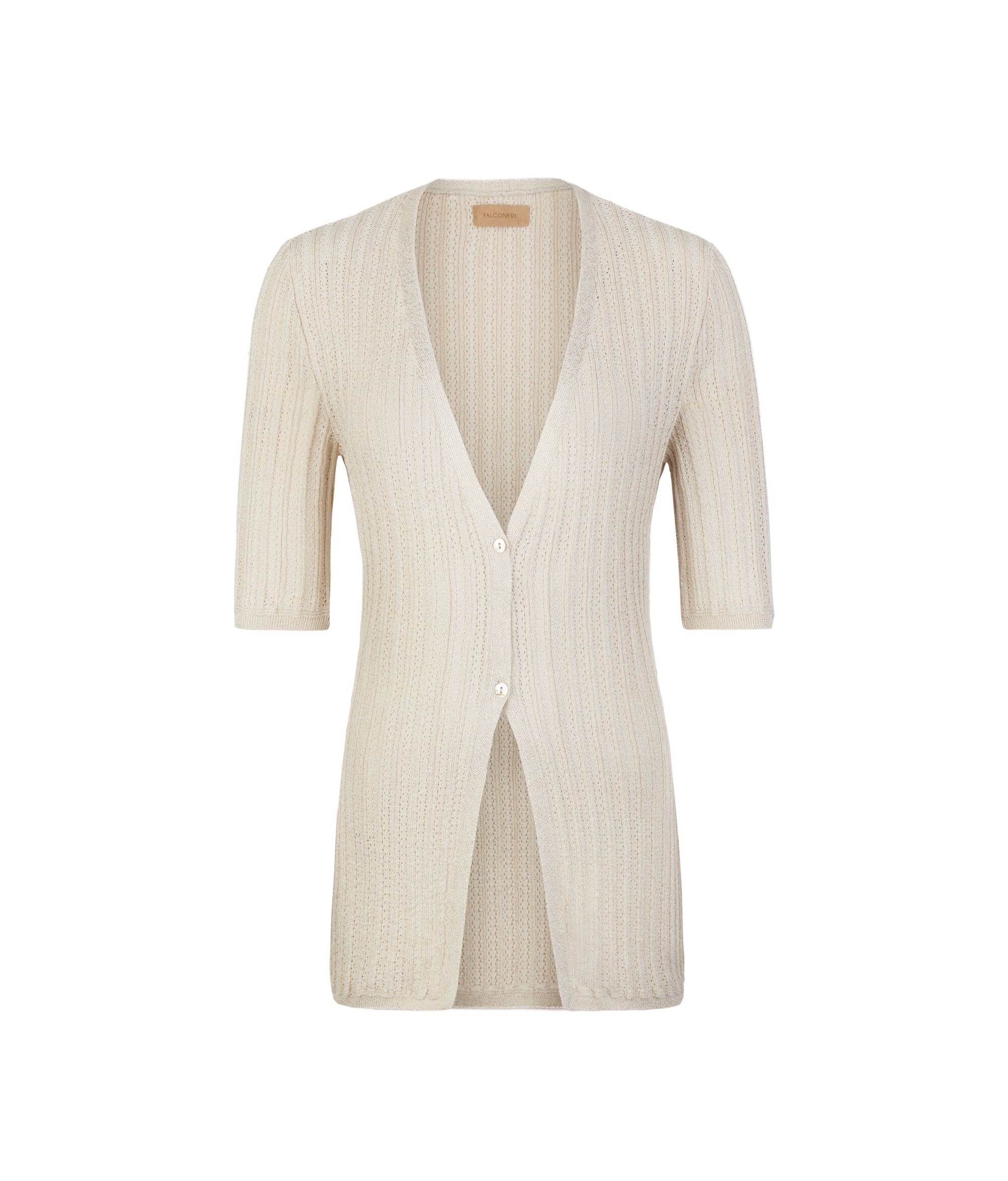 Ribbed lamé cardigan