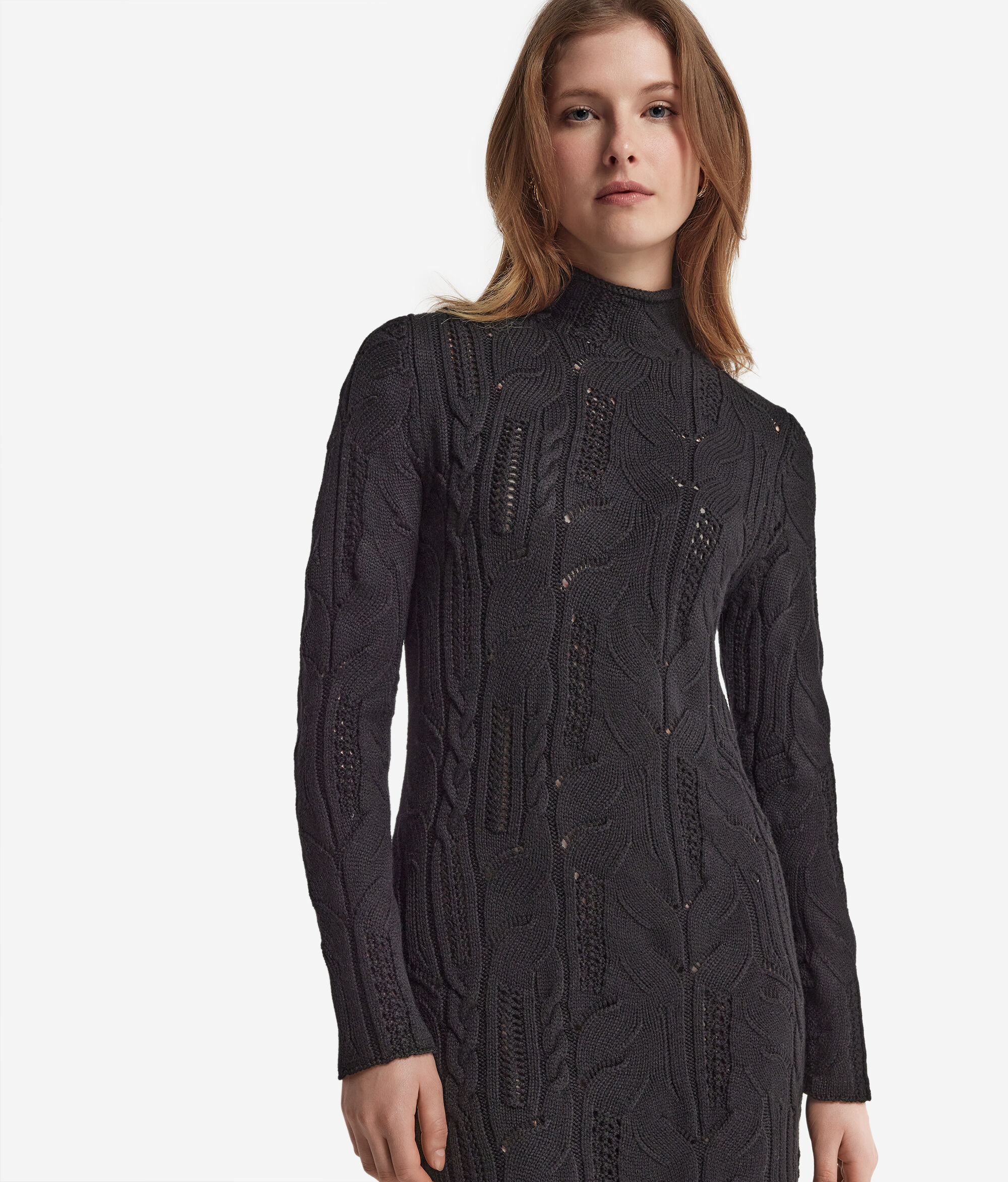 Wollkleid mit Zopfmuster