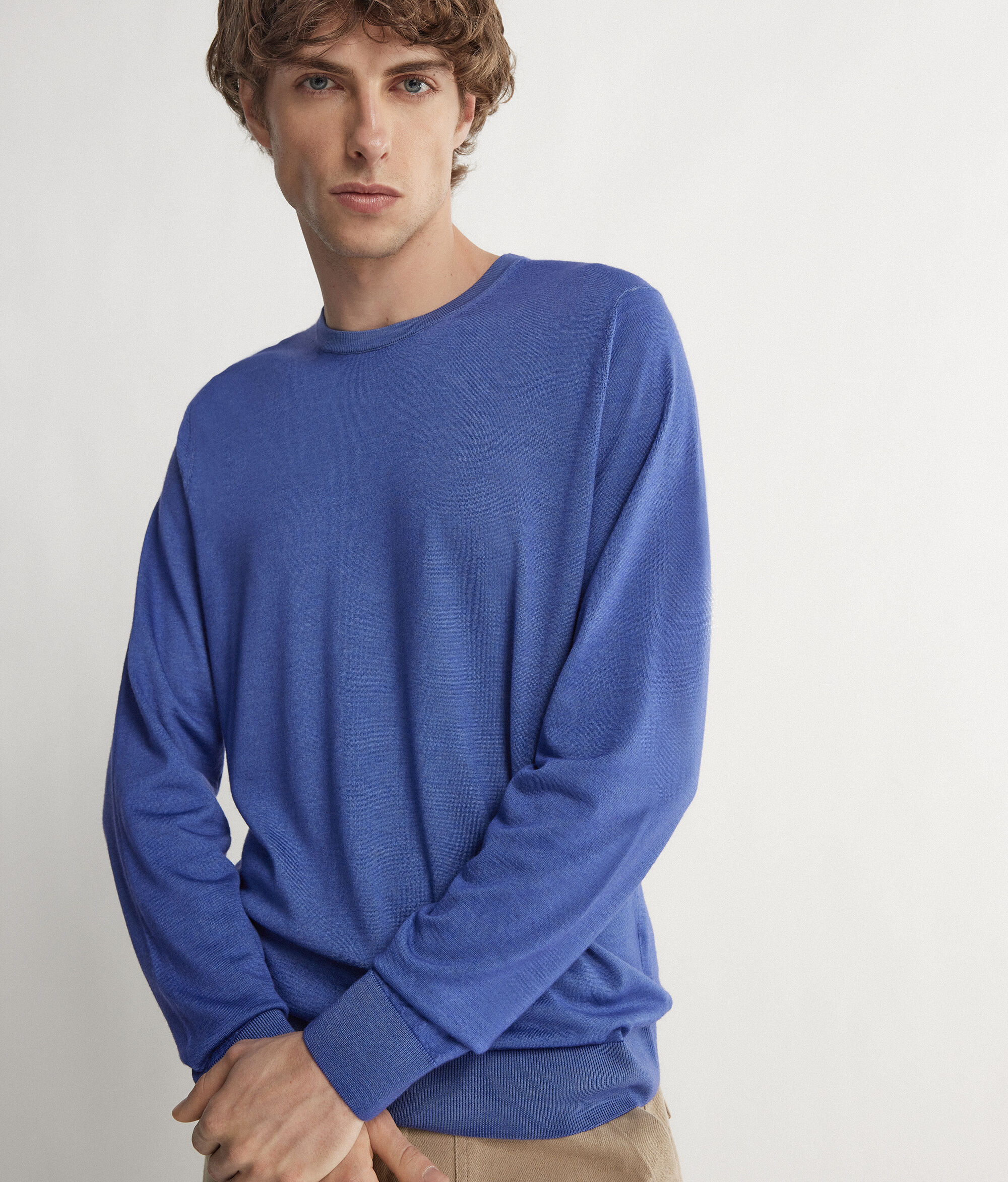 Pull homme en cachemire ultra-fin à col rond