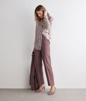 Pantalons gofrats de lli i cot&oacute;