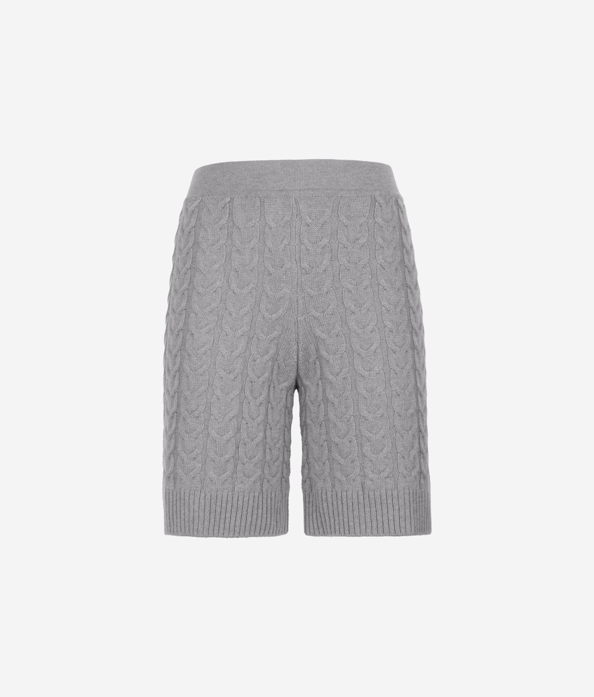 Shorts mit Zopfmuster aus Kaschmir Ultrasoft