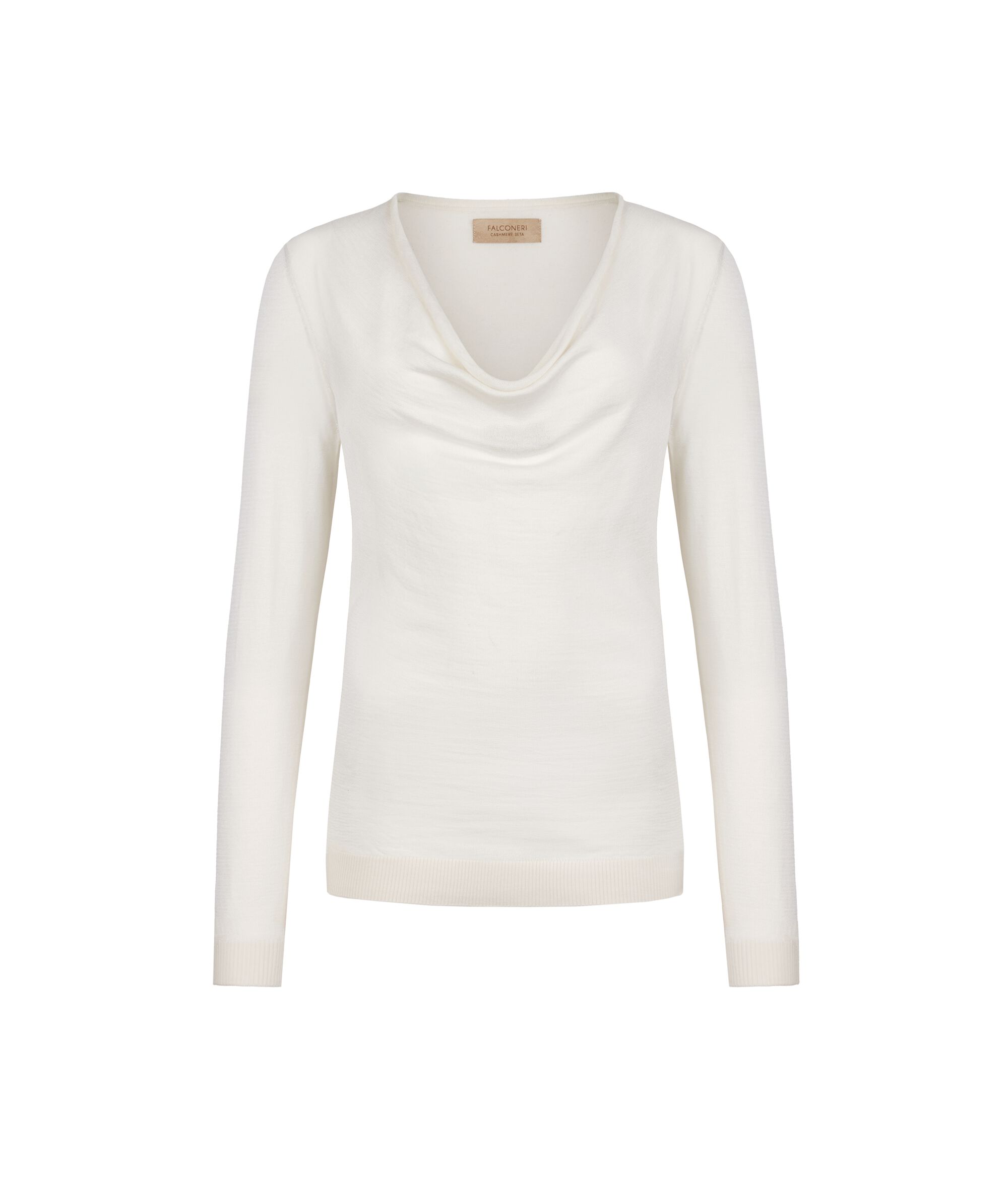 Pull drapé en cachemire et soie