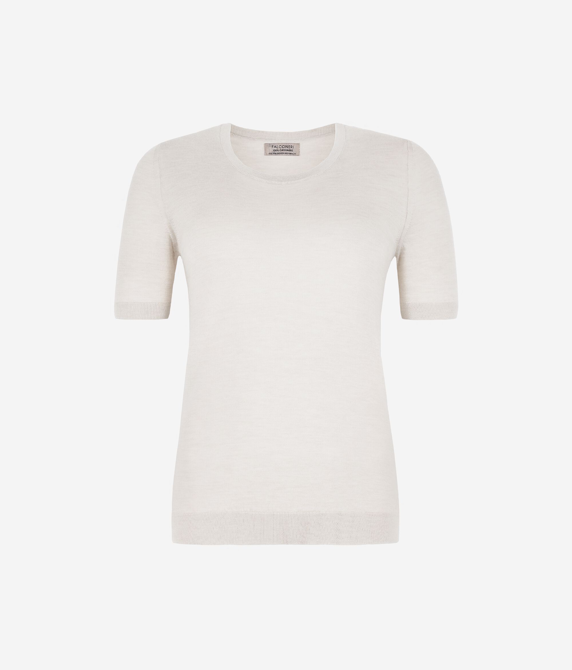 Short-Sleeved Round-Neck Ultrafine Cashmere Top