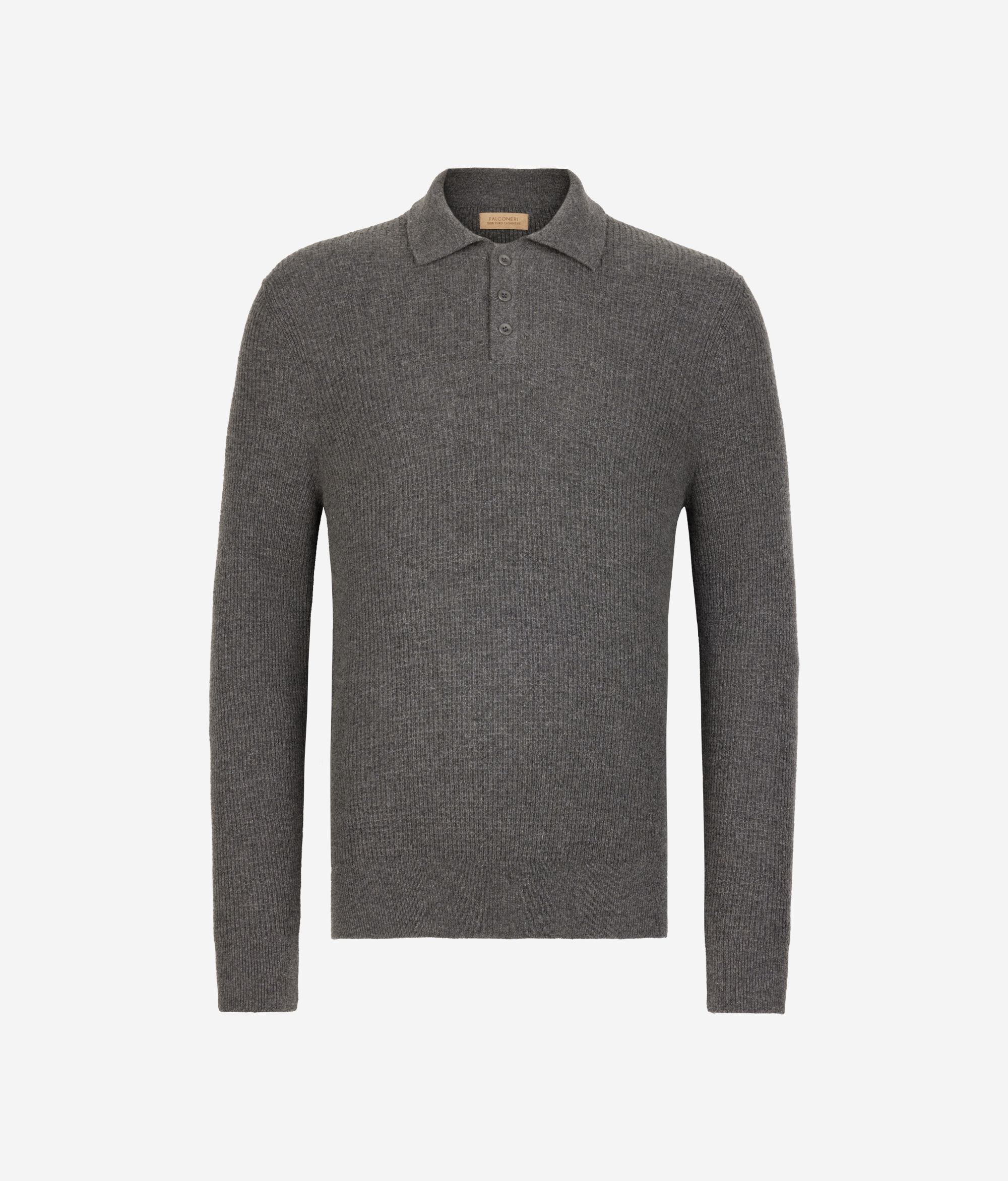 Polo gaufré en cachemire ultra-doux