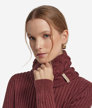 ラメ ウール ケーブルニット ネックウォーマー
