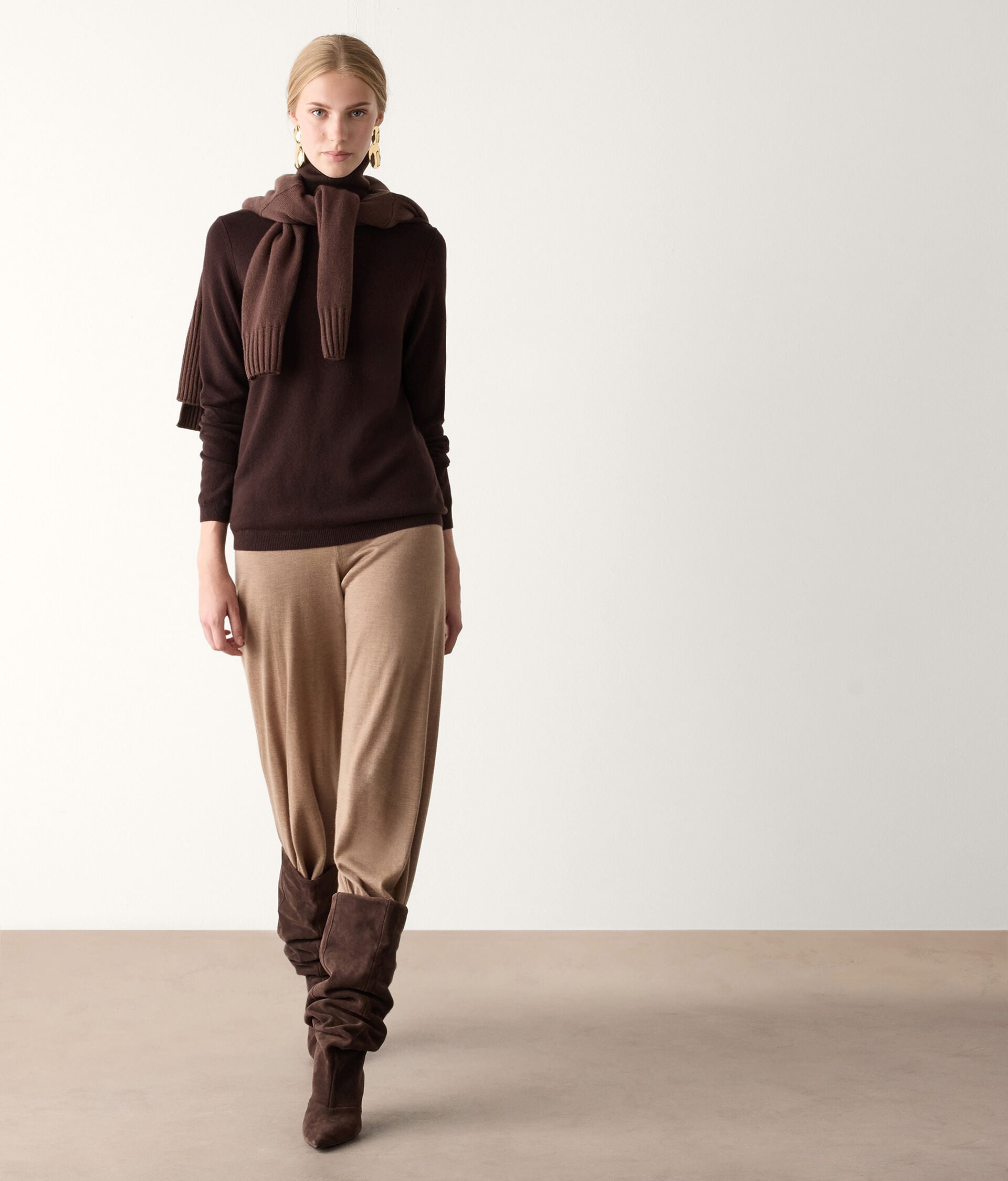 Jersey de cuello vuelto de cashmere ultrasoft