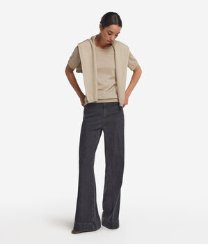 Girocollo a maniche corte in Cashmere Ultrafine