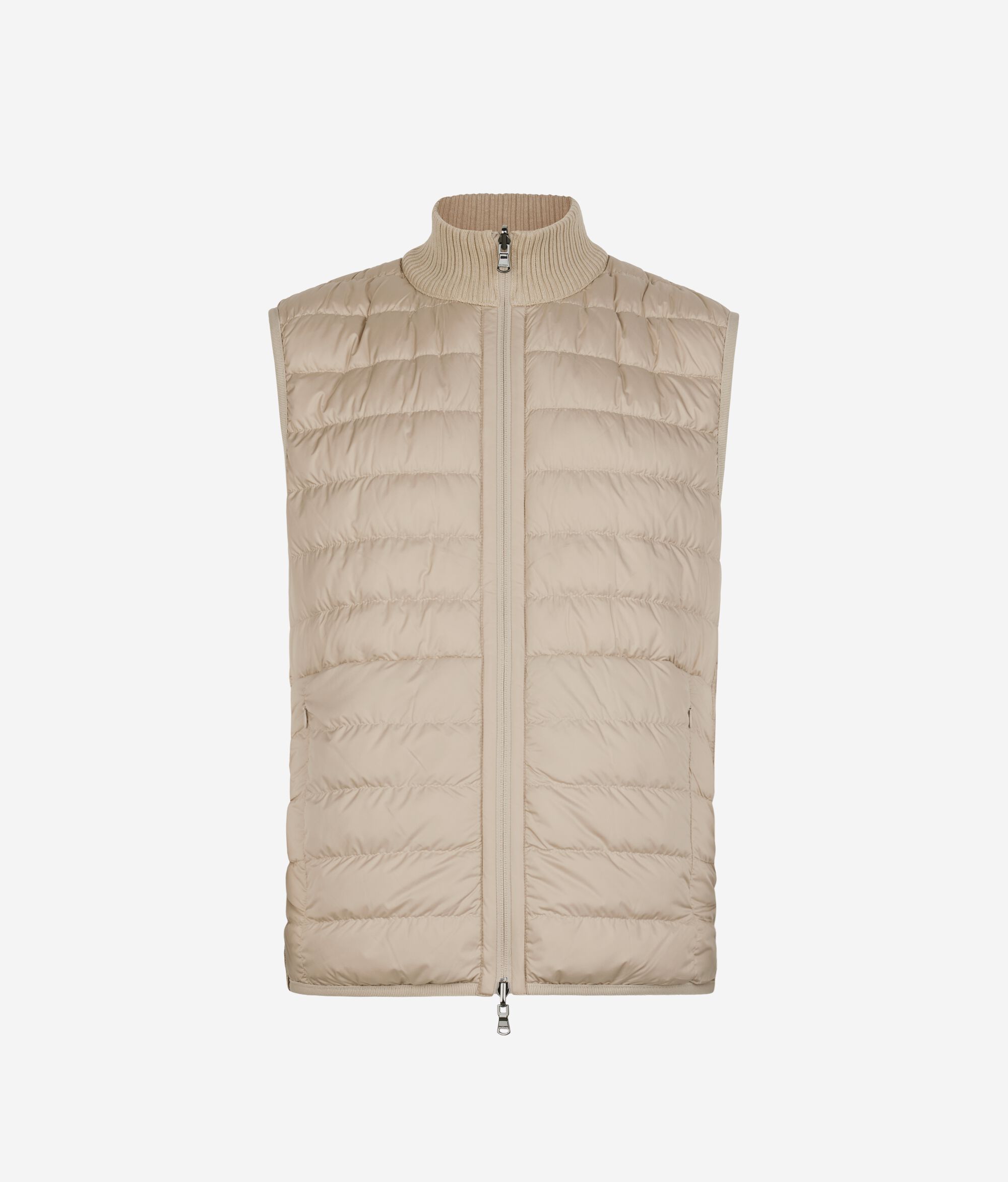 Piumino smanicato punto intreccio in Cashmere Ultrafine