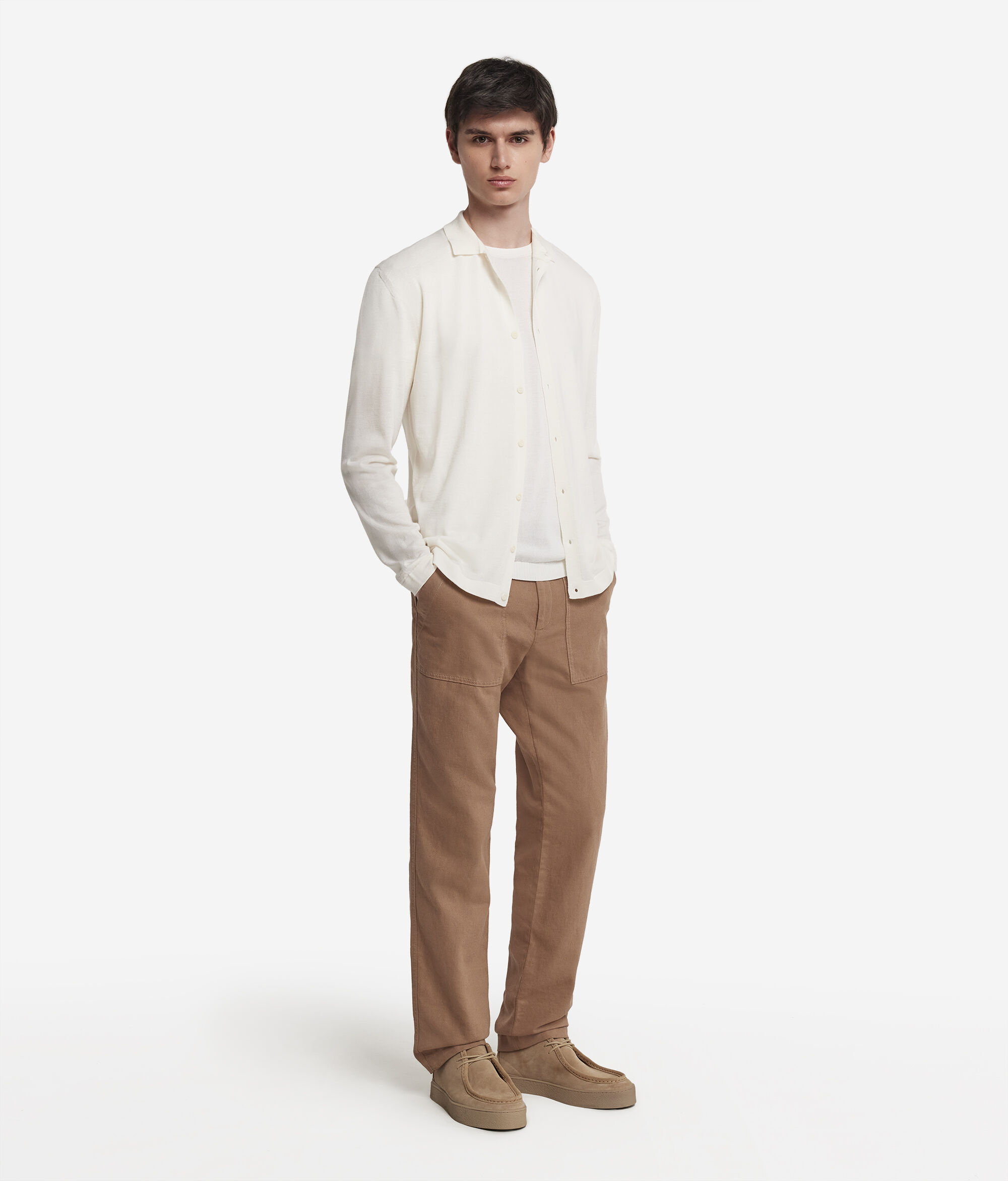 Chemise en maille de cachemire ultra-fin