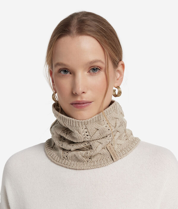 Шарф-снуд с «косами» из шерсти с эффектом ламе