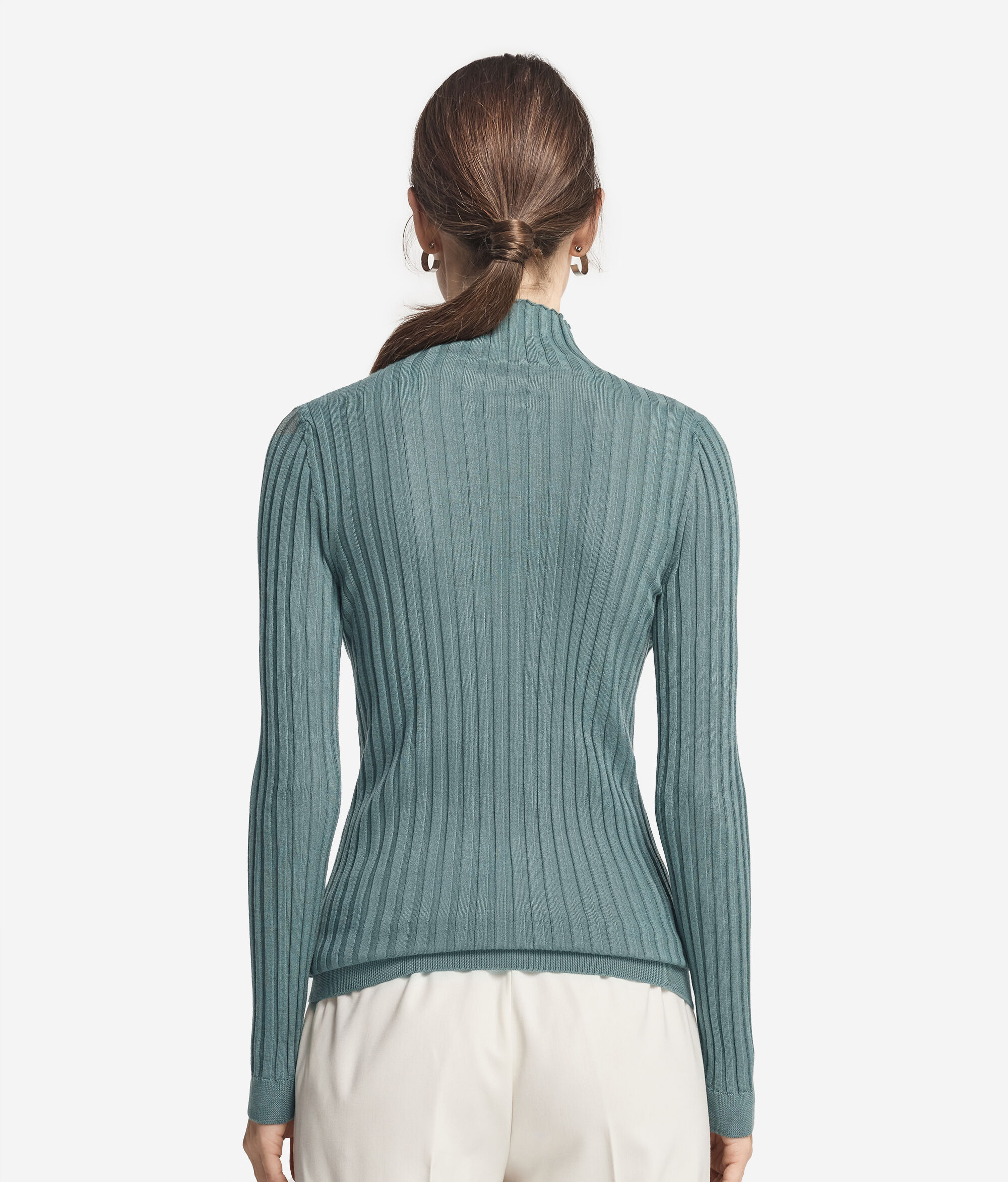 Rollkragenpullover aus flach geripptem Kaschmir Ultrafine