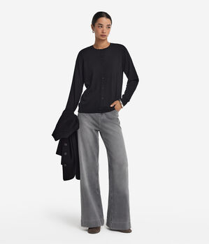 Rebeca con cuello redondo de cashmere ultrafine
