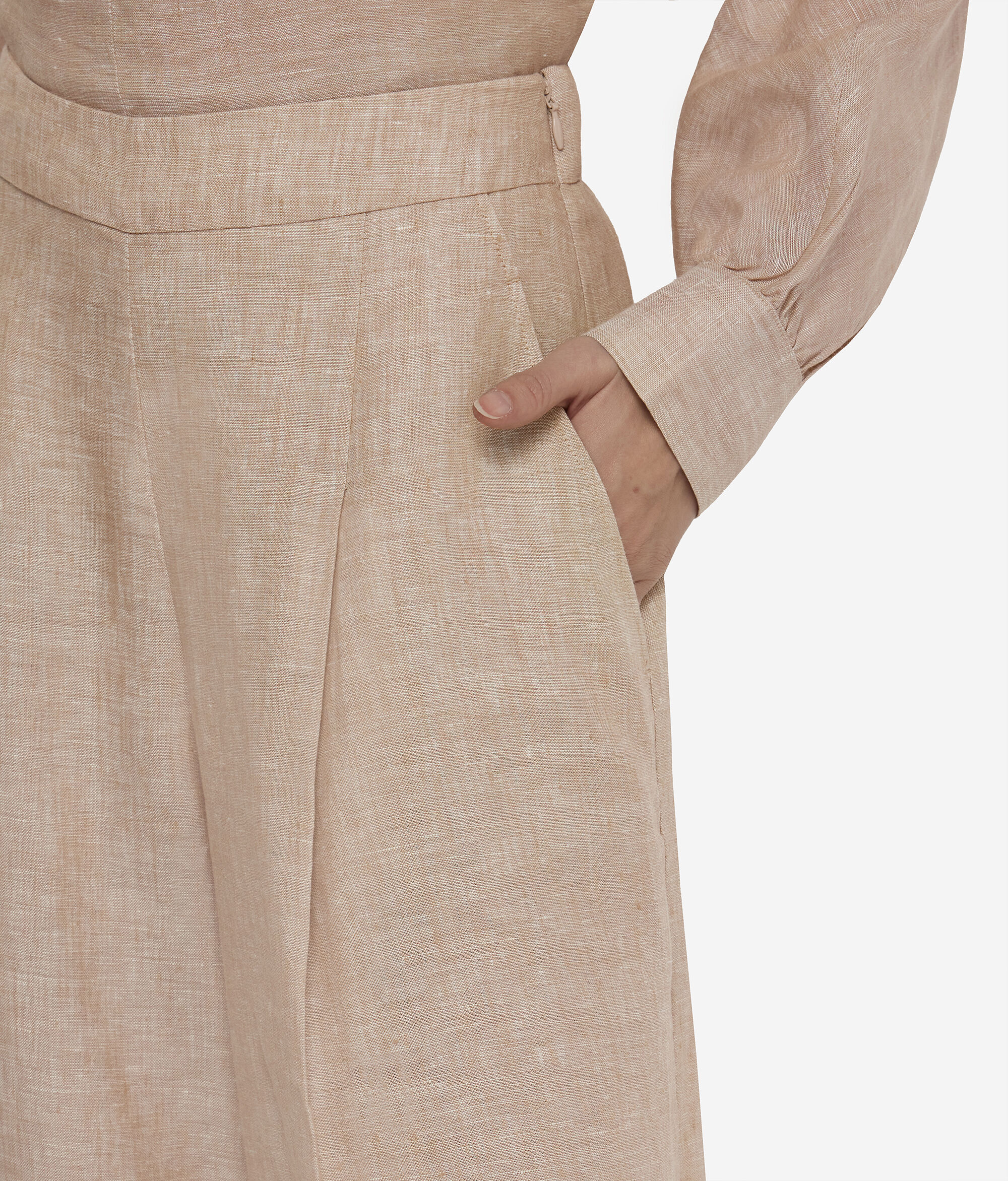 Брюки палаццо изо льна