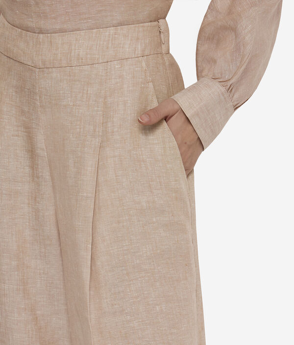 Брюки палаццо изо льна