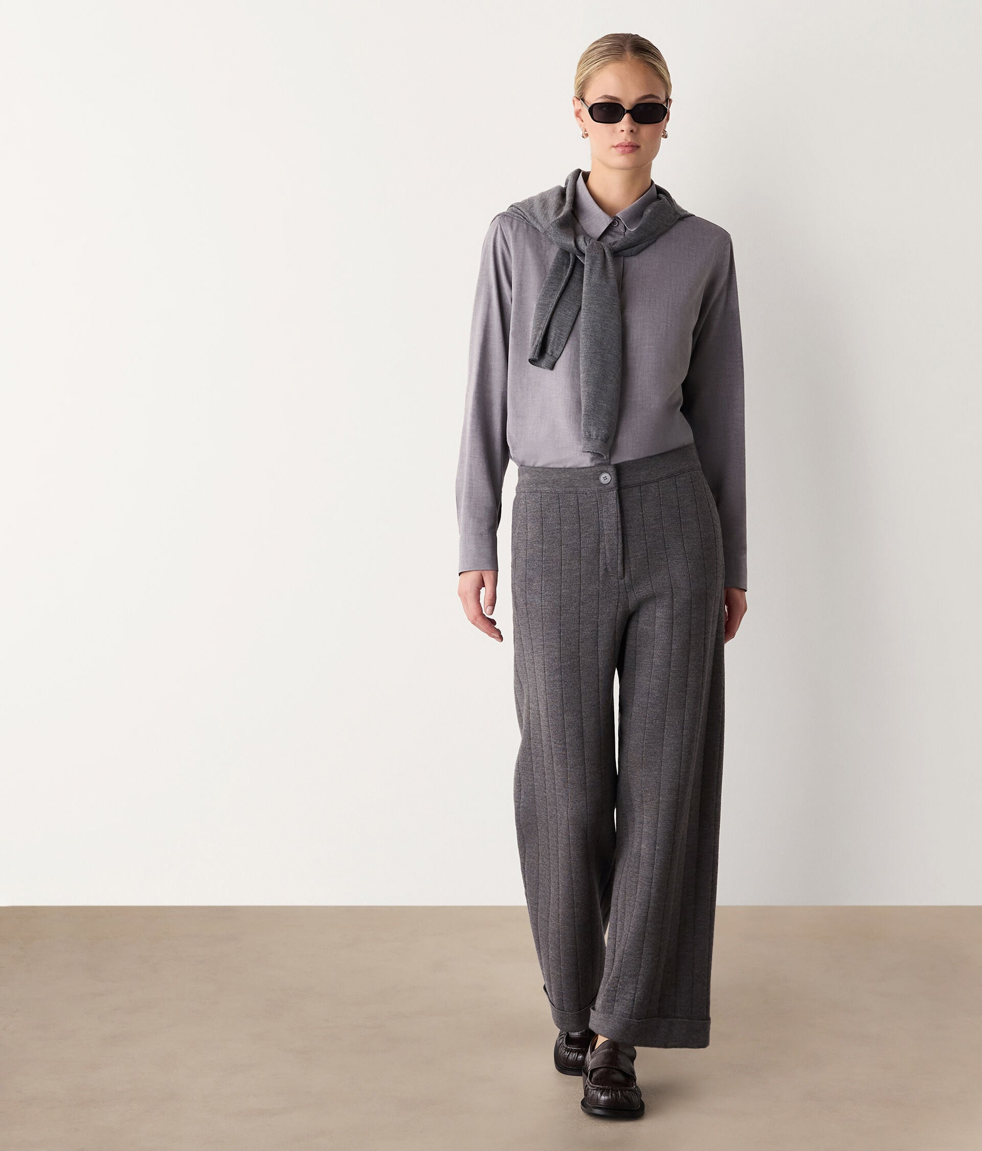 Wool Pinstripe Pants