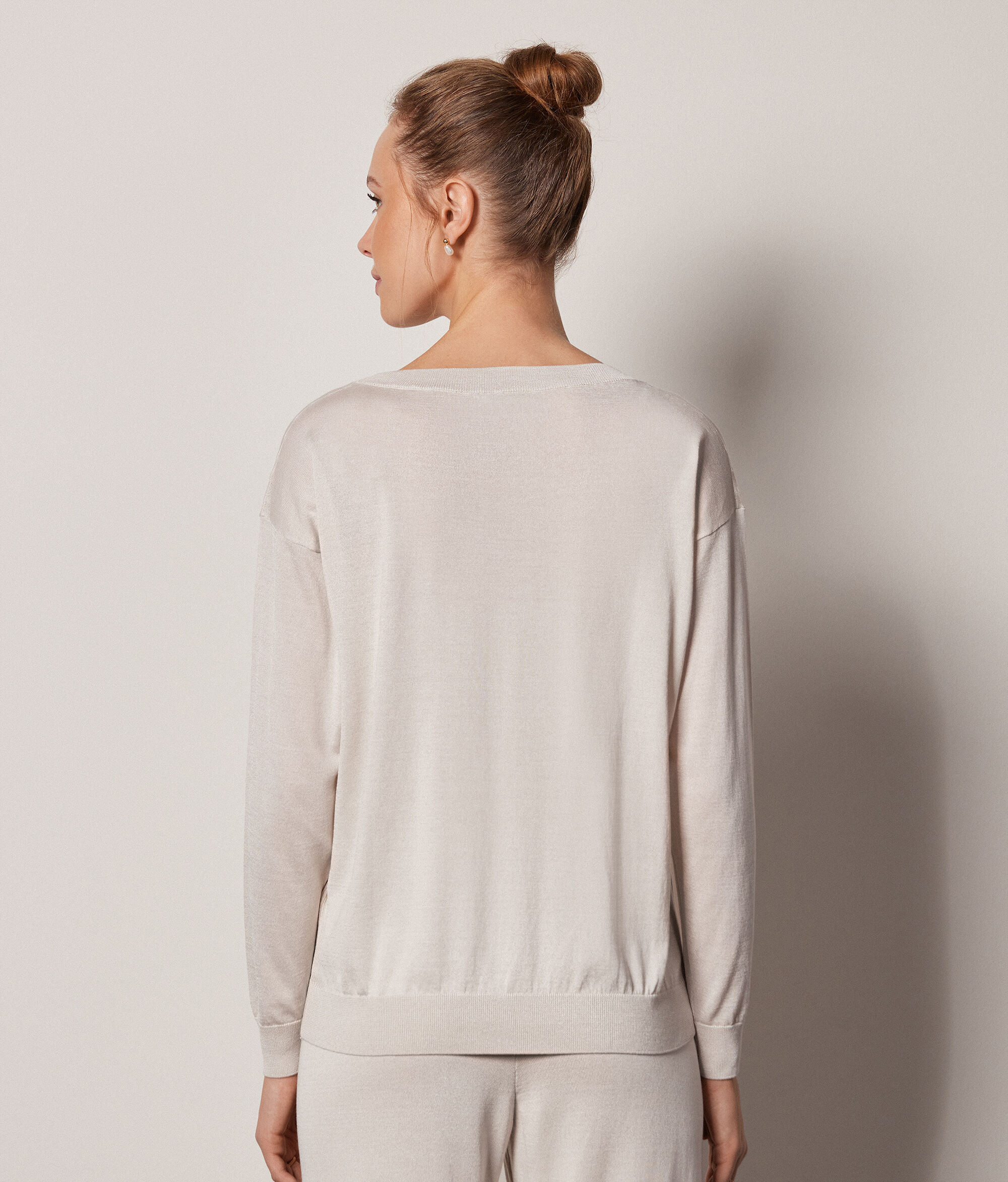 Silk and Cotton Round-Neck Jumper